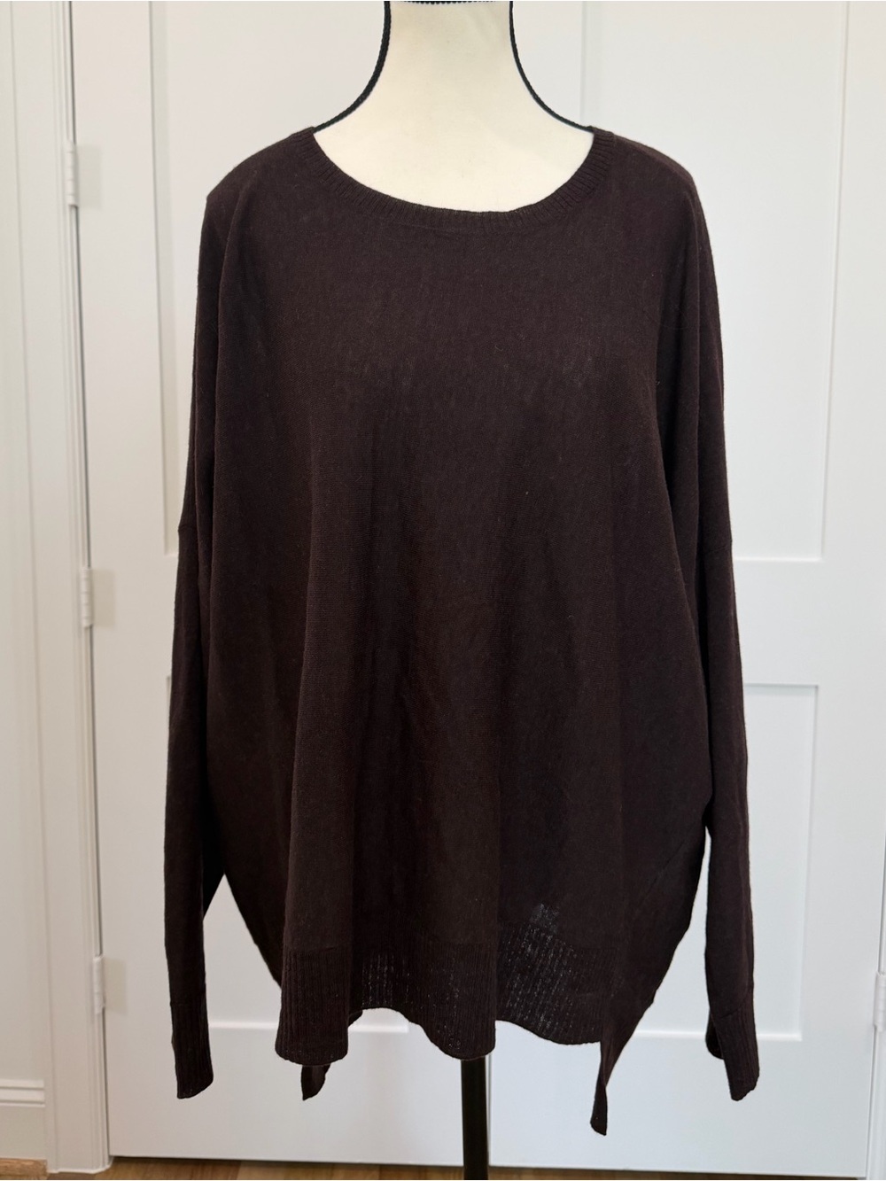 Eileen Fisher Women’s XL Brown Tencel Merino Wool Alpaca Oversized Sweater
